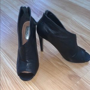 Black Peep Toe Booties